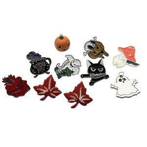 Fall/Spooky Halloween Theme Jewelry Bundle Enamel Pins Cute Accessories 10pc